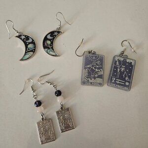 Lot of Tarot Card & Moon/Celestial Earrings